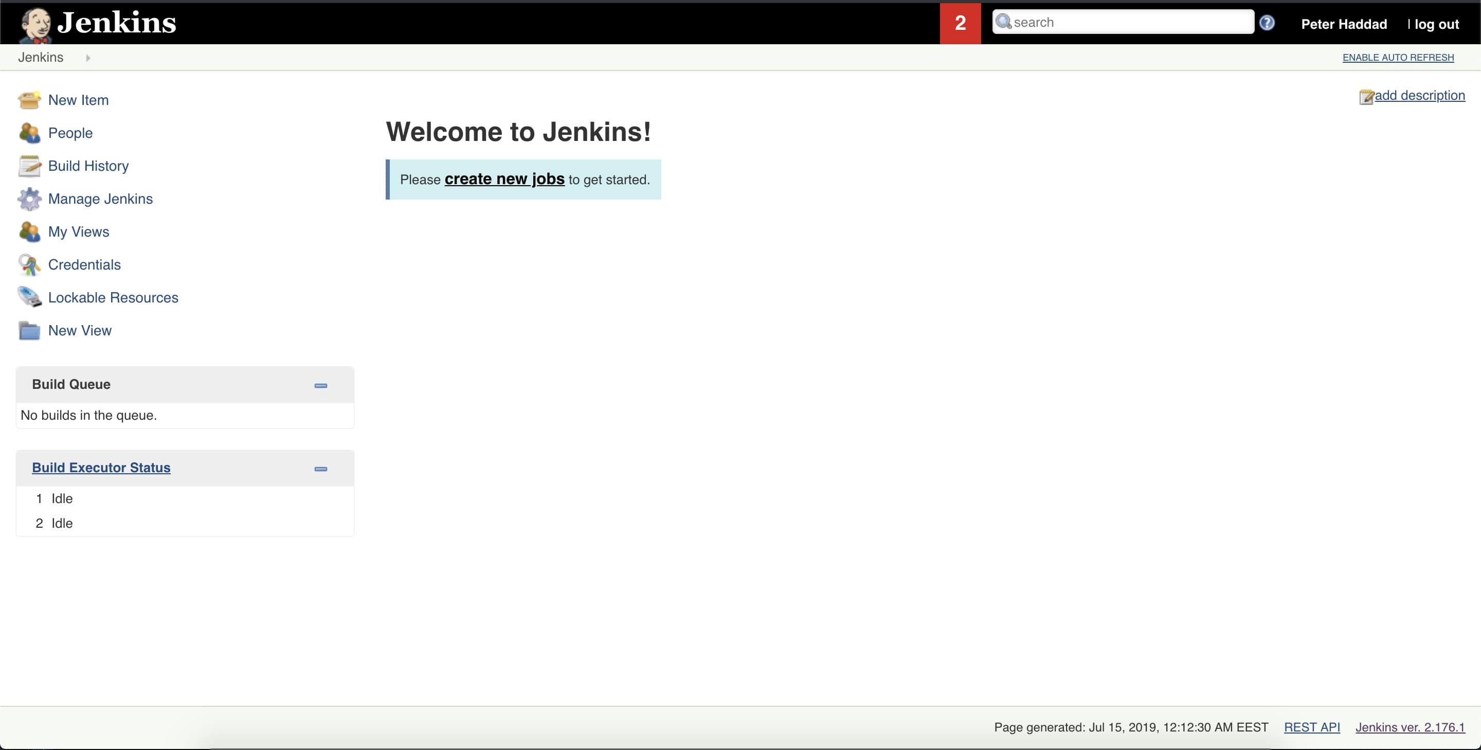 home page jenkins