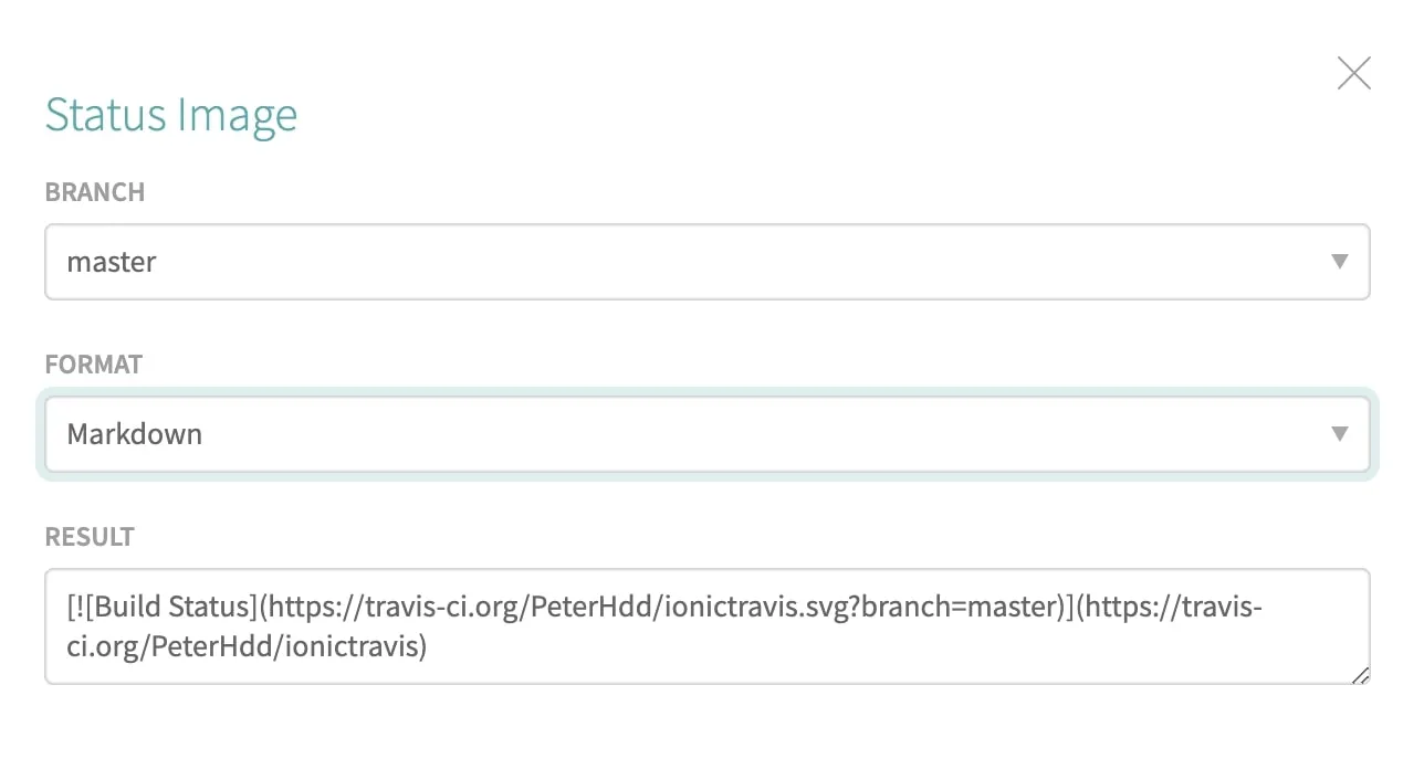 travis ci build badge