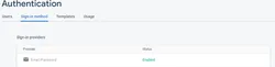 firebase console email