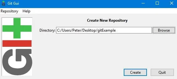 git gui new repo