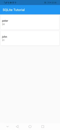 SQLite in flutter