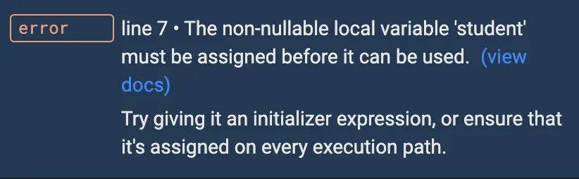 null dart flutter