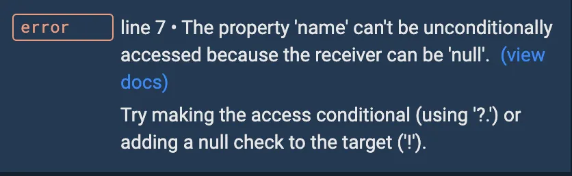 null dart flutter
